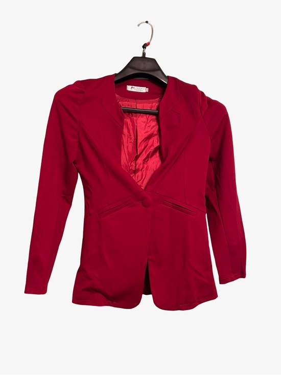 no brand Jackets & Blazers - Women's Single-Button Crimson Blazer Jacket
